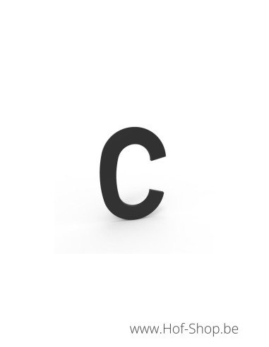 Lettre C - noir aluminium 5 cm de haute (Numéro de maison Albo)