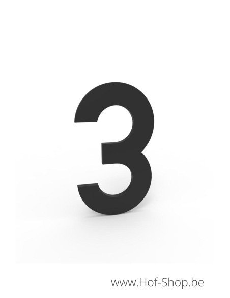 Numéro 3 - noir aluminium 10 cm de haute (Numéro de maison Albo)