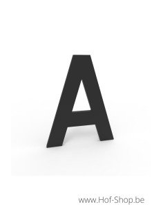 Letter A - zwart aluminium 10 cm hoog (huisnummer Albo)