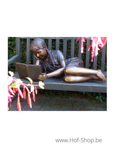 Liseuse couchée - statue en bronze (B931)