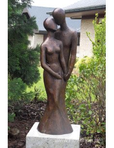 Couple d'amoureux modernes - statue en bronze (B1036)