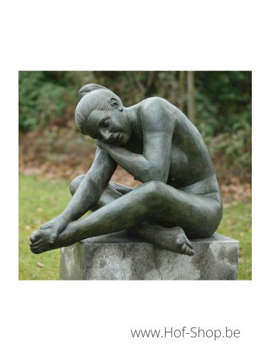 Slapende naakte vrouw - bronzen beeld (B1092)