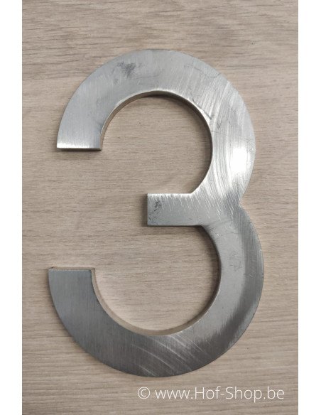 OUTLET Numéro 3 en inox (12 cm de haut) - Numéro de maison Adezz