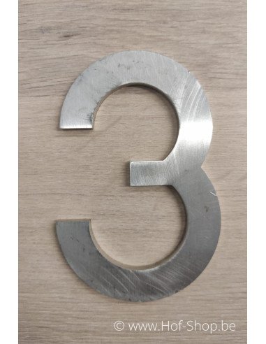 OUTLET Numéro 3 en inox (12 cm de haut) - Numéro de maison Adezz