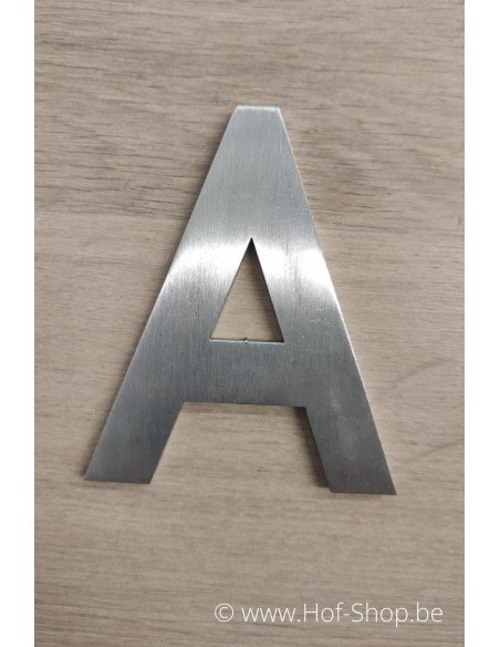 OUTLET Lettar A inox (12 cm hoog) - Huisnummer Adezz (met krasjes er op)