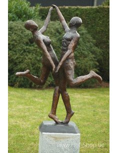 Couple de danseurs modernes - statue en bronze (B57354)