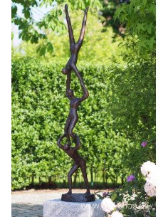 Trois acrobates - statue en bronze (B91172)