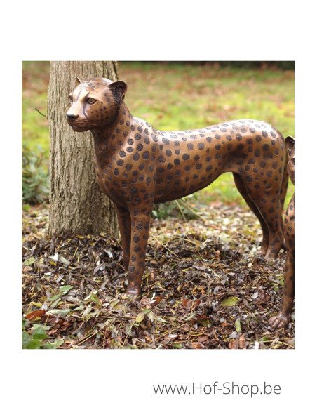 Guépard debout - statue en bronze (B1137)