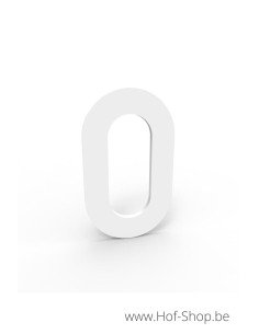 Numéro 0 - très épais blanc aluminium 10 cm de haute (Numéro de maison Albo)