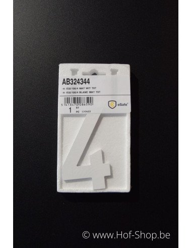 Numéro 4 - très épais blanc aluminium 10 cm de haute (Numéro de maison Albo)