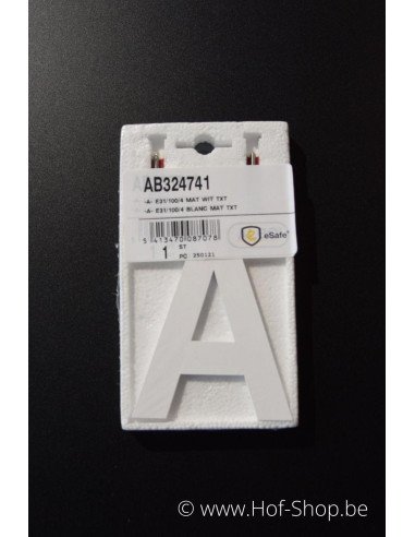 Lettre A - très épais blanc aluminium 10 cm de haute (Numéro de maison Albo)