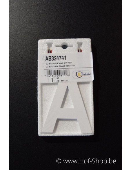 Lettre A - très épais blanc aluminium 10 cm de haute (Numéro de maison Albo)