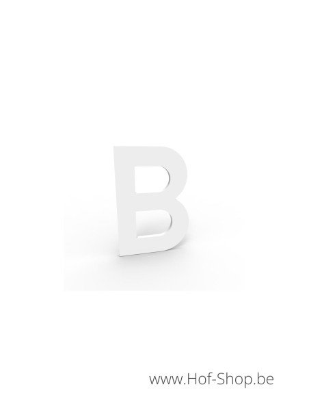 Letter B - extra dik wit aluminium 5 cm hoog (huisnummer Albo)