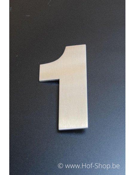 Numéro 1 avec espaceurs Arte - acier inoxydable de 12 cm de haut