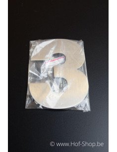 Numéro 3 avec espaceurs Arte - acier inoxydable de 12 cm de haut