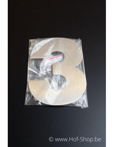 Nummer 3 met afstandshouders Arte - inox 12 cm hoog