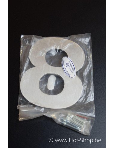 Numéro 8 avec espaceurs Arte - acier inoxydable de 12 cm de haut