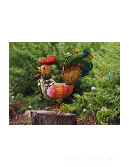 Petit coq coloré - figurine en métal (MD16040)