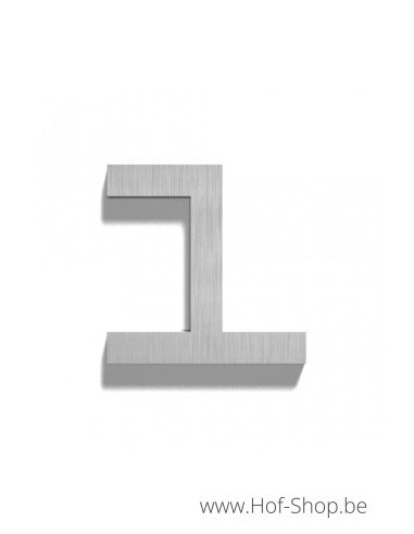 Numéro 1 - acier inoxydable de 10 cm de haut (numéro de maison 'Carré' )