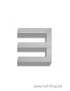 Numéro 3 - acier inoxydable de 10 cm de haut (numéro de maison 'Carré' )