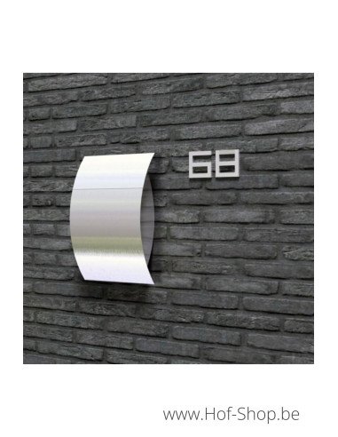 Numéro 4 - acier inoxydable de 10 cm de haut (numéro de maison 'Carré' )