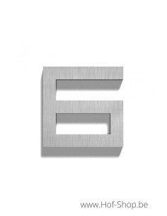 Numéro 6 - acier inoxydable de 10 cm de haut (numéro de maison 'Carré' )