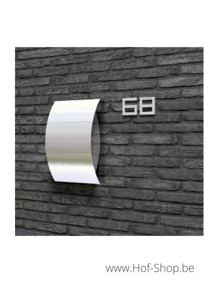 Numéro 9 - acier inoxydable de 10 cm de haut (numéro de maison 'Carré' )