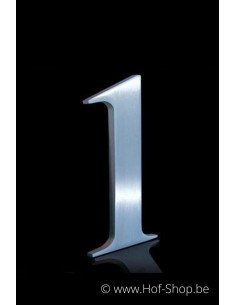 Nummer 1 - inox 10 cm hoog (huisnummer Classic)