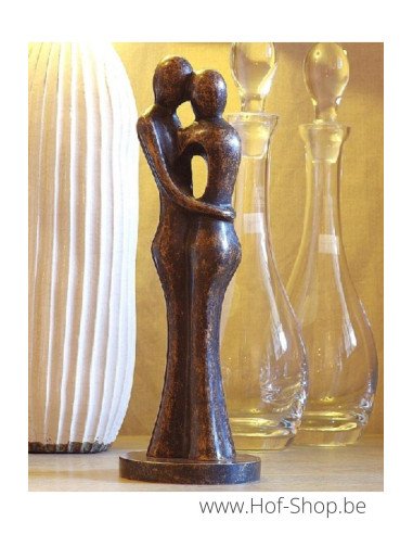 Abstract liefdespaar 34 cm - bronzen beeld (AN0718BR-BI)