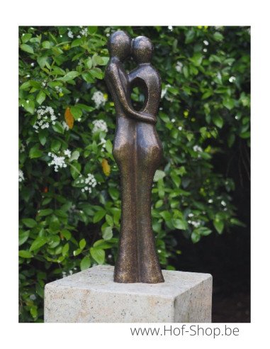 Couple amoureux abstrait 80 cm - statue en bronze (AN0718BR-BI-L)