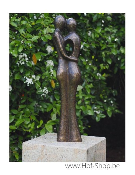 Couple amoureux abstrait 80 cm - statue en bronze (AN0718BR-BI-L)