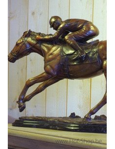 Jockey à cheval - statue en bronze (AN0938BR-B)