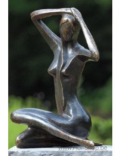 Grote zittende vrouw - bronzen beeld (AN1189BR-BI-L)