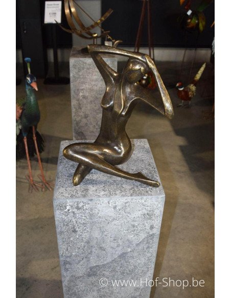 Grande femme assise - statue en bronze (AN1189BR-BI-L)