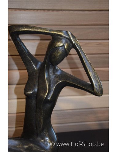 Grande femme assise - statue en bronze (AN1189BR-BI-L)