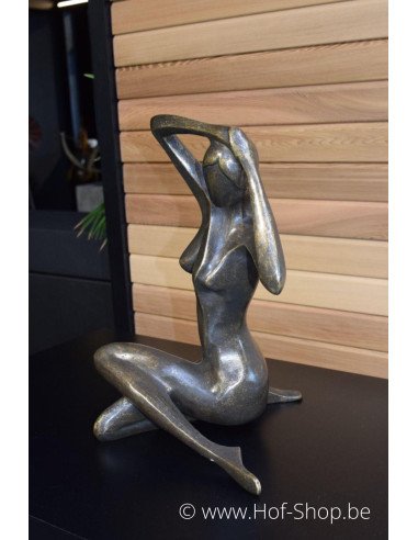 Grande femme assise - statue en bronze (AN1189BR-BI-L)