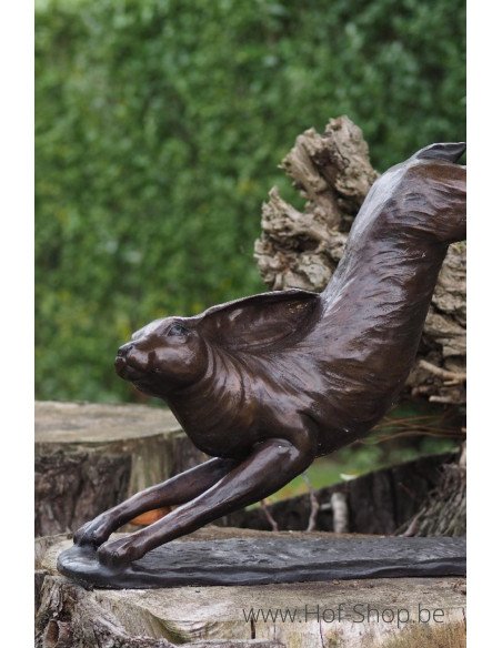 Lièvre courant - statue en bronze (B94570)