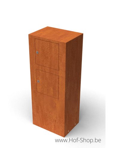 Litru Duo - Geroba brievenbus cortenstaal