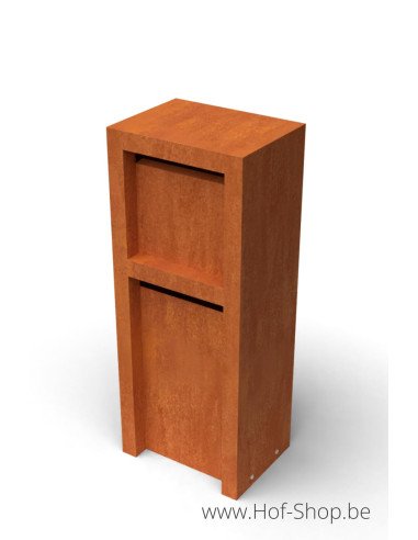 Litru Duo - Geroba brievenbus cortenstaal