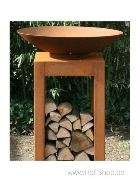 Socle U-block 40 x 40 x 100 - socle en acier corten