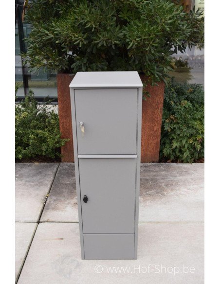 Pilast met pakketvak - Larob pakketbus aluminium