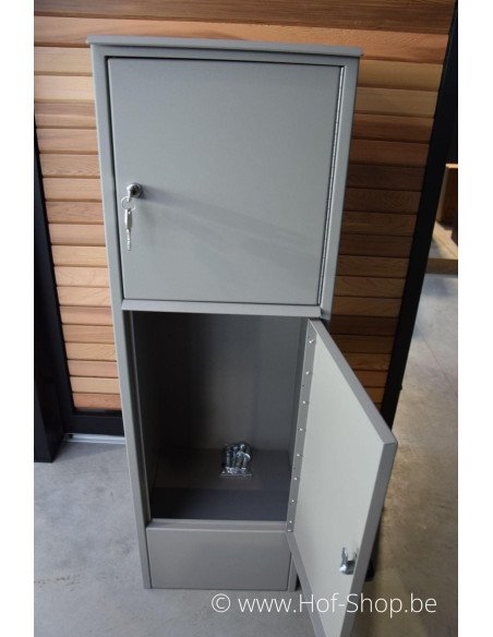 Pilast met pakketvak - Larob pakketbus aluminium