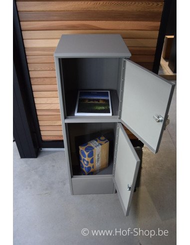 Pilast met pakketvak - Larob pakketbus aluminium