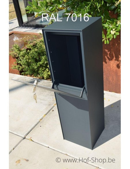 Antero RAL 7016 met klep - Larob brievenbus aluminium