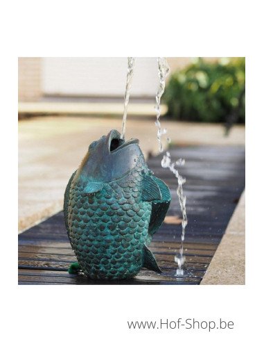 Poisson qui saute avec fontaine Large - statue en bronze (AN1141BR-V-F)