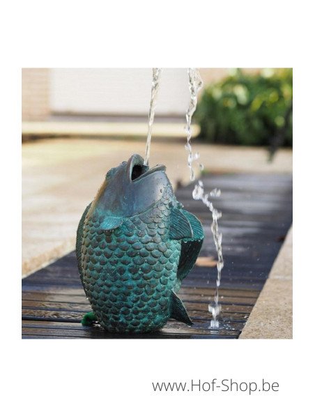 Poisson qui saute avec fontaine Large - statue en bronze (AN1141BR-V-F)