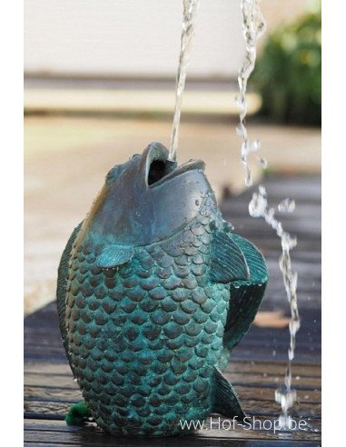 Poisson qui saute avec fontaine Large - statue en bronze (AN1141BR-V-F)