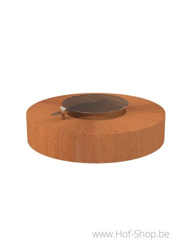 Fire Table met grill 125 x 28 cm - vuurtafel in cortenstaal Adezz