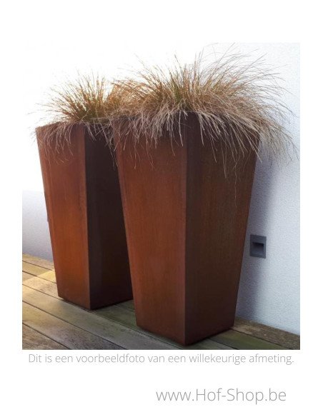 Vaso 60 x 60 x 120 cm - Geroba Jardinière en acier corten