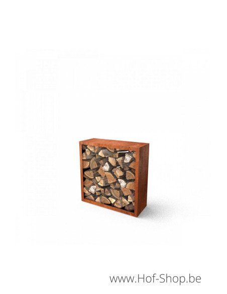Egura 100 x 38,5 x 100 cm - Rack à Buches en acier Corten Geroba